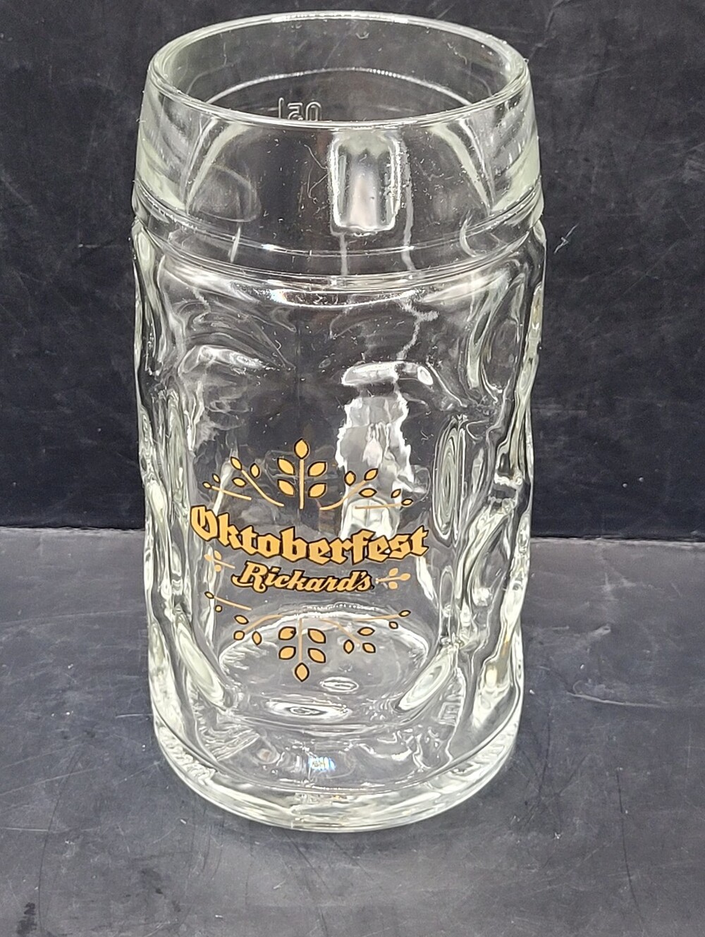 Vintage Rickards Oktoberfest Beer Stein Mug Dimpled Glass 0.5L Made in Italy